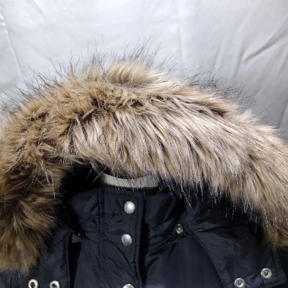 Michael Kors M Parka Long Puffer Coat Women Gray Down Hooded WINTER JACKET
